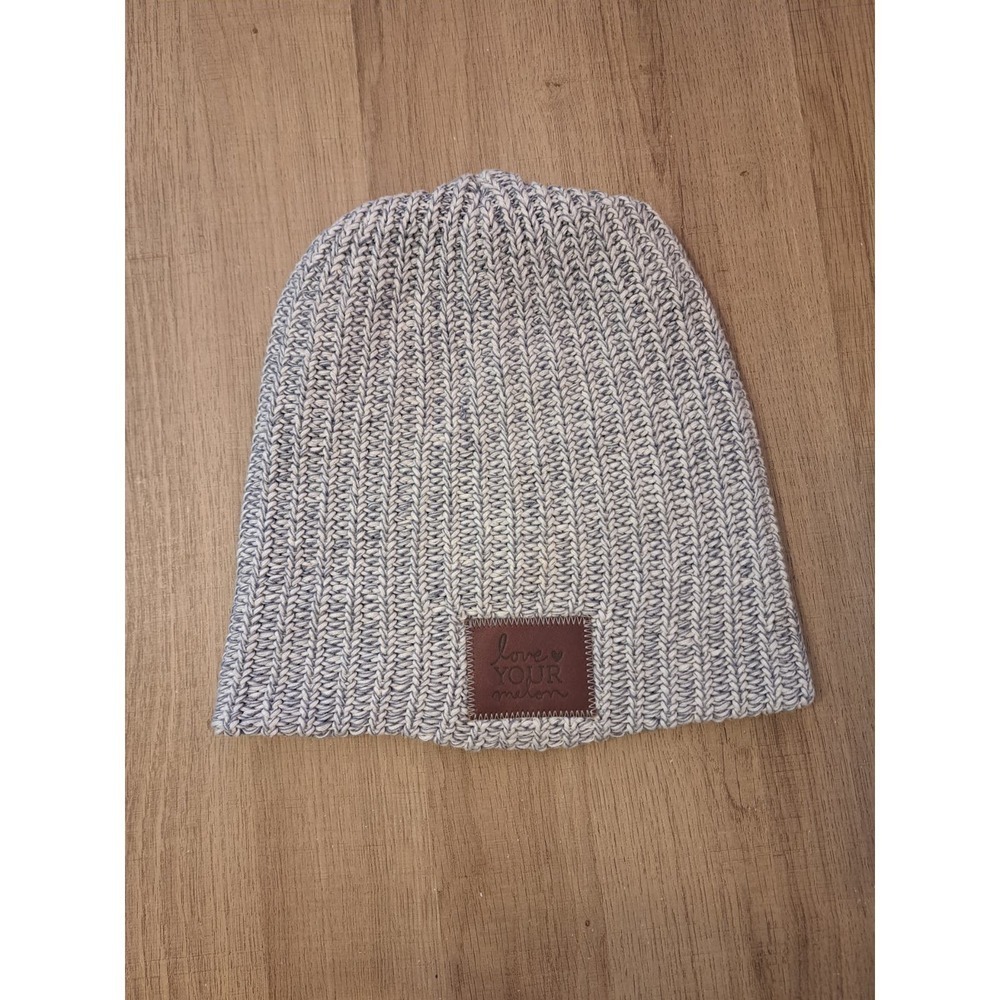 Love Your Melon White & Blue Knit Beanie